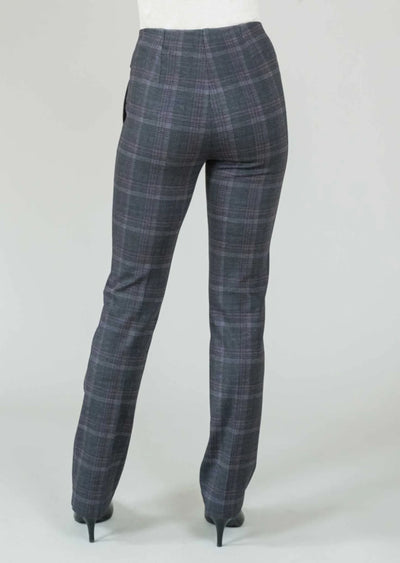 Marielle Plaid Straight Leg Pant W/ Pockets Lisette L