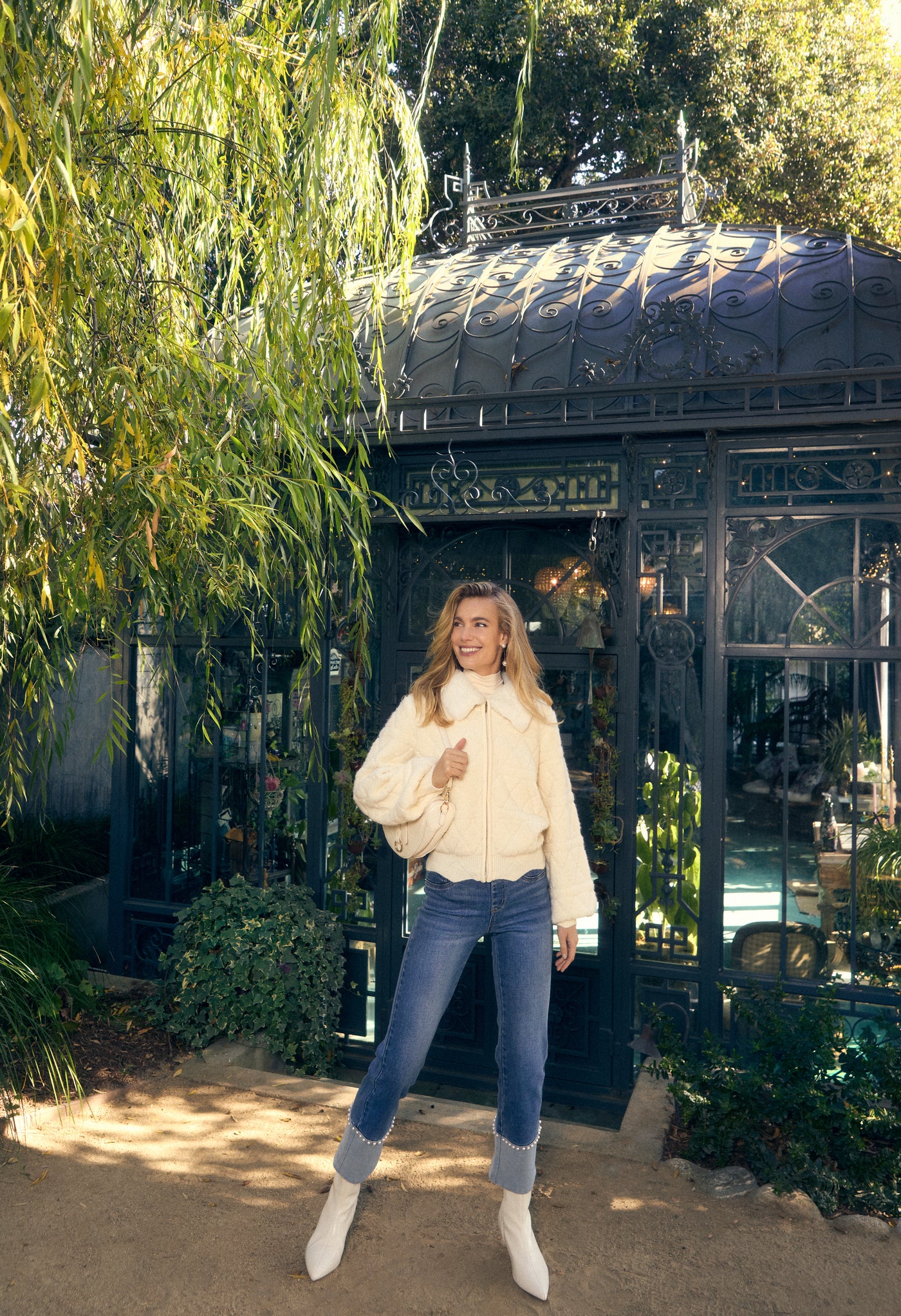 Detachable Collar Sweater Bomber French Dressing Jeans