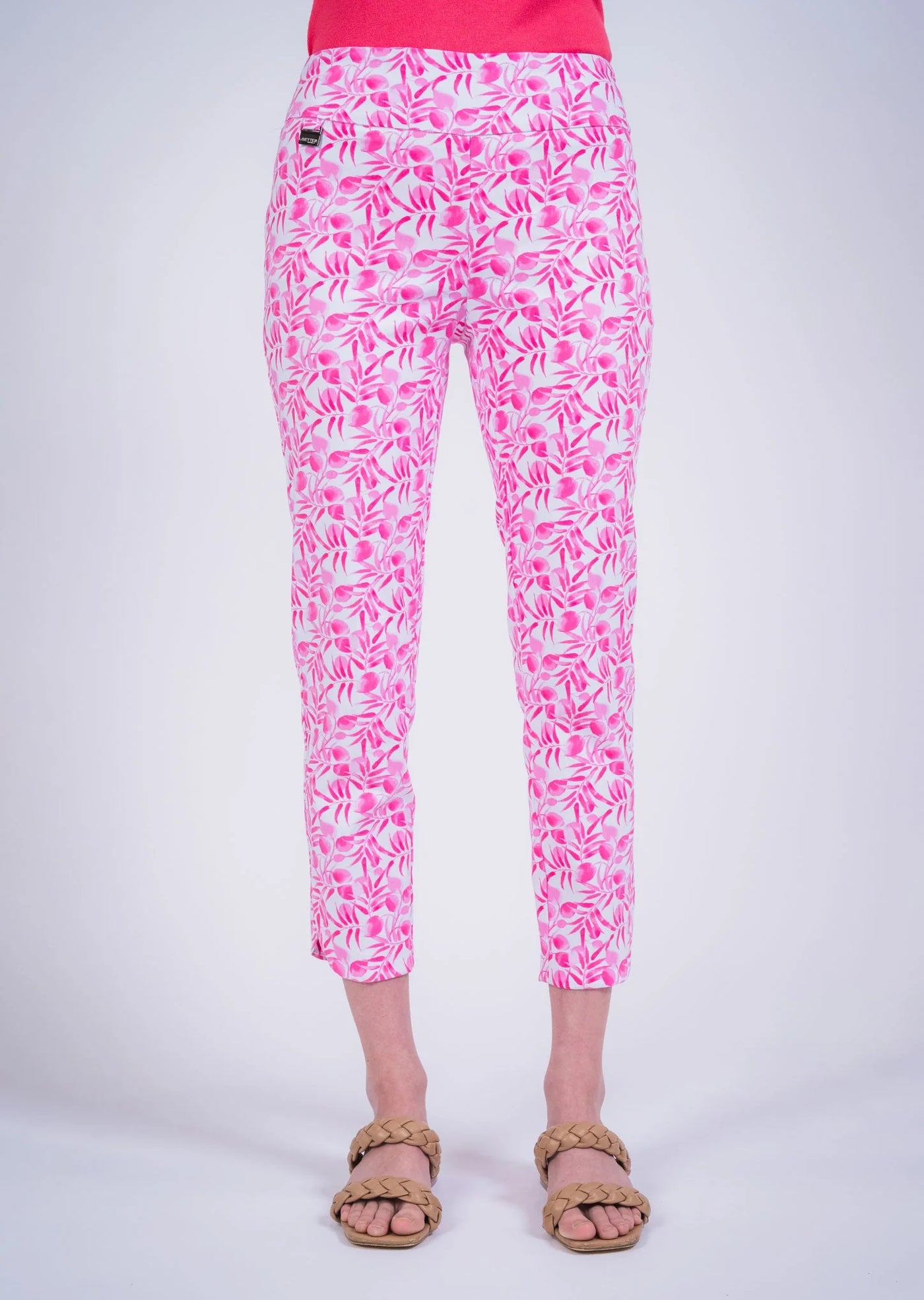 Pink Berry Print 28" Slim Ankle Pant Lisette L