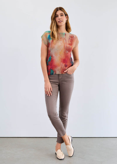 Cap Sleeve Printed Sweater - Dream Pants