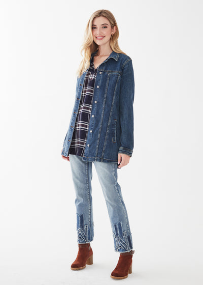 French Dressing Jeans Long Denim Jacket 