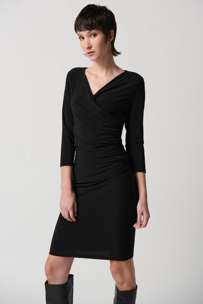 Joseph Ribkoff Three-Quarter Sleeve Wrap Dress 