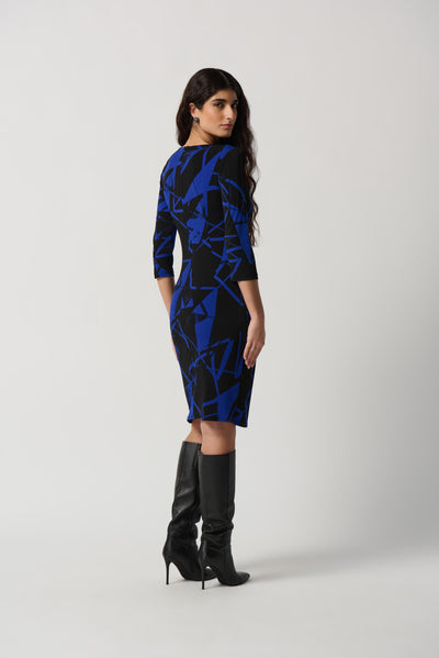 Joseph Ribkoff Geometric Print Silky Knit Sheath Dress 