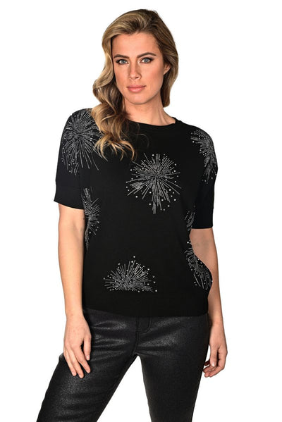 Frank Lyman Beaded Design Top 