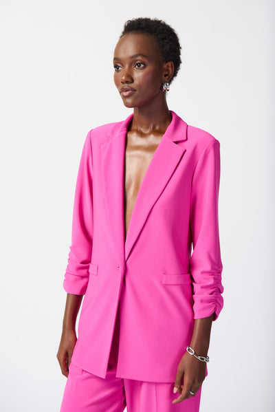 Joseph Ribkoff Silky Knit Blazer with Shirred Sleeves 