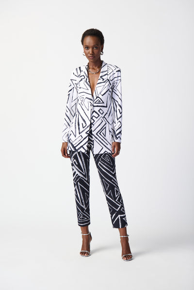 Joseph Ribkoff Abstract Print Silky Knit Blazer 