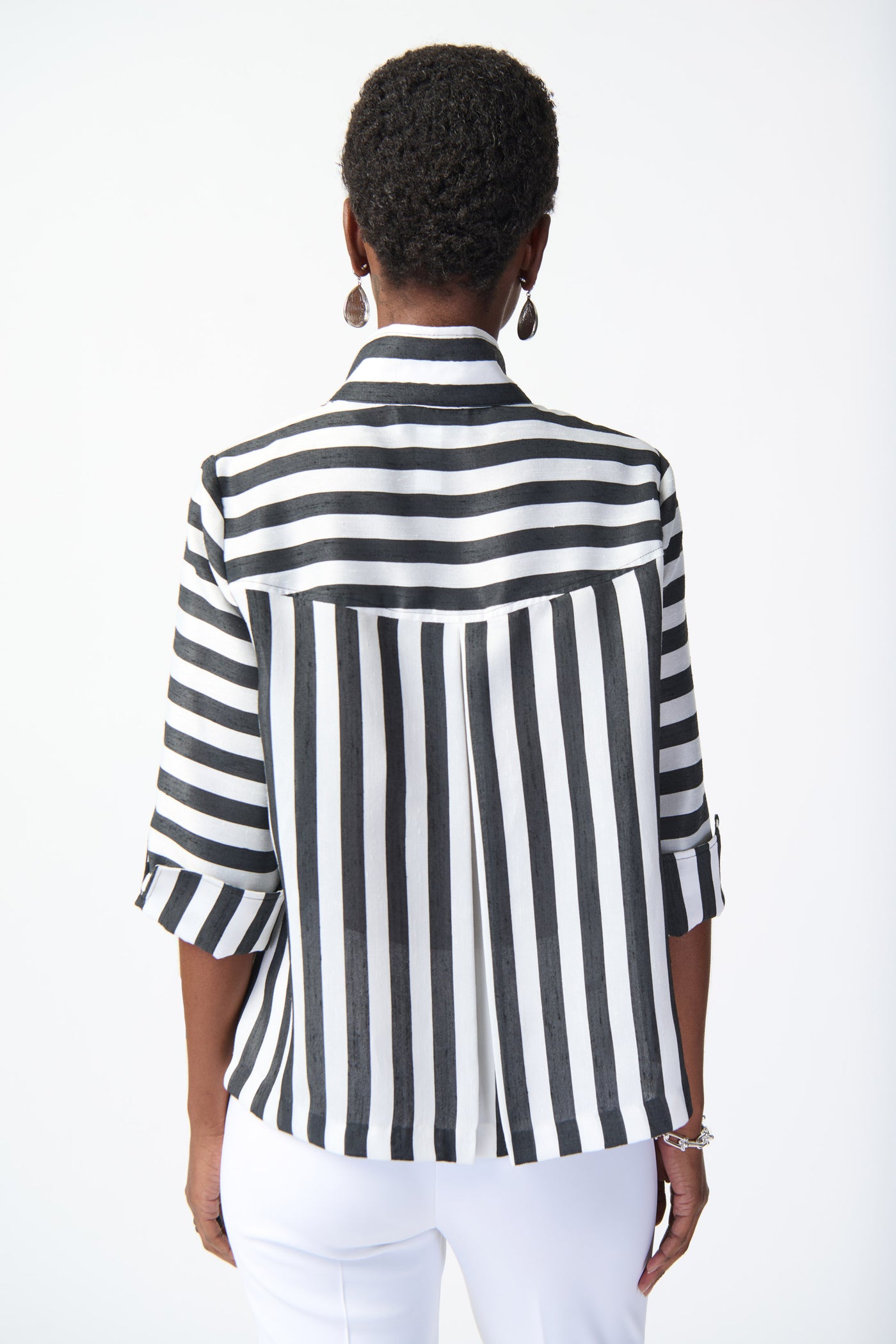 Joseph Ribkoff Striped Jacquard Trapeze Jacket 