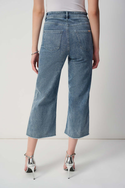 Culotte Jeans With Embellished Front Seam Joseph Ribkoff