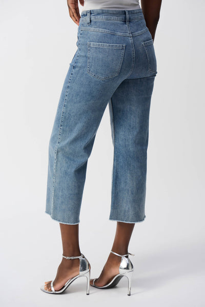 Culotte Jeans With Embellished Front Seam Joseph Ribkoff