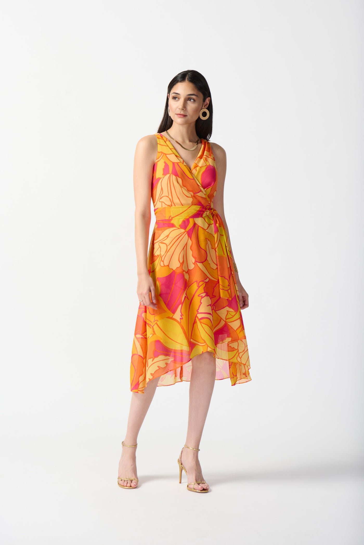 Chiffon Tropical Print Fit and Flare Dress Joseph Ribkoff