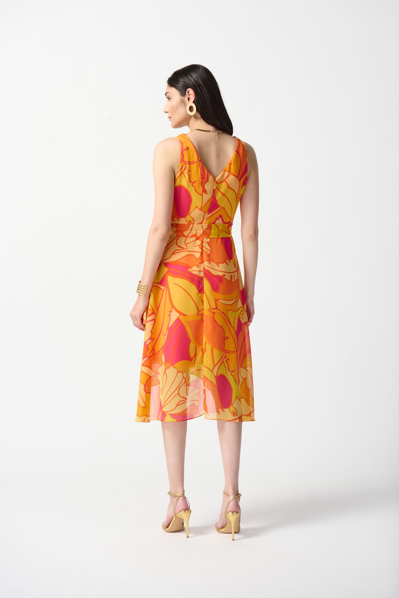 Chiffon Tropical Print Fit and Flare Dress Joseph Ribkoff