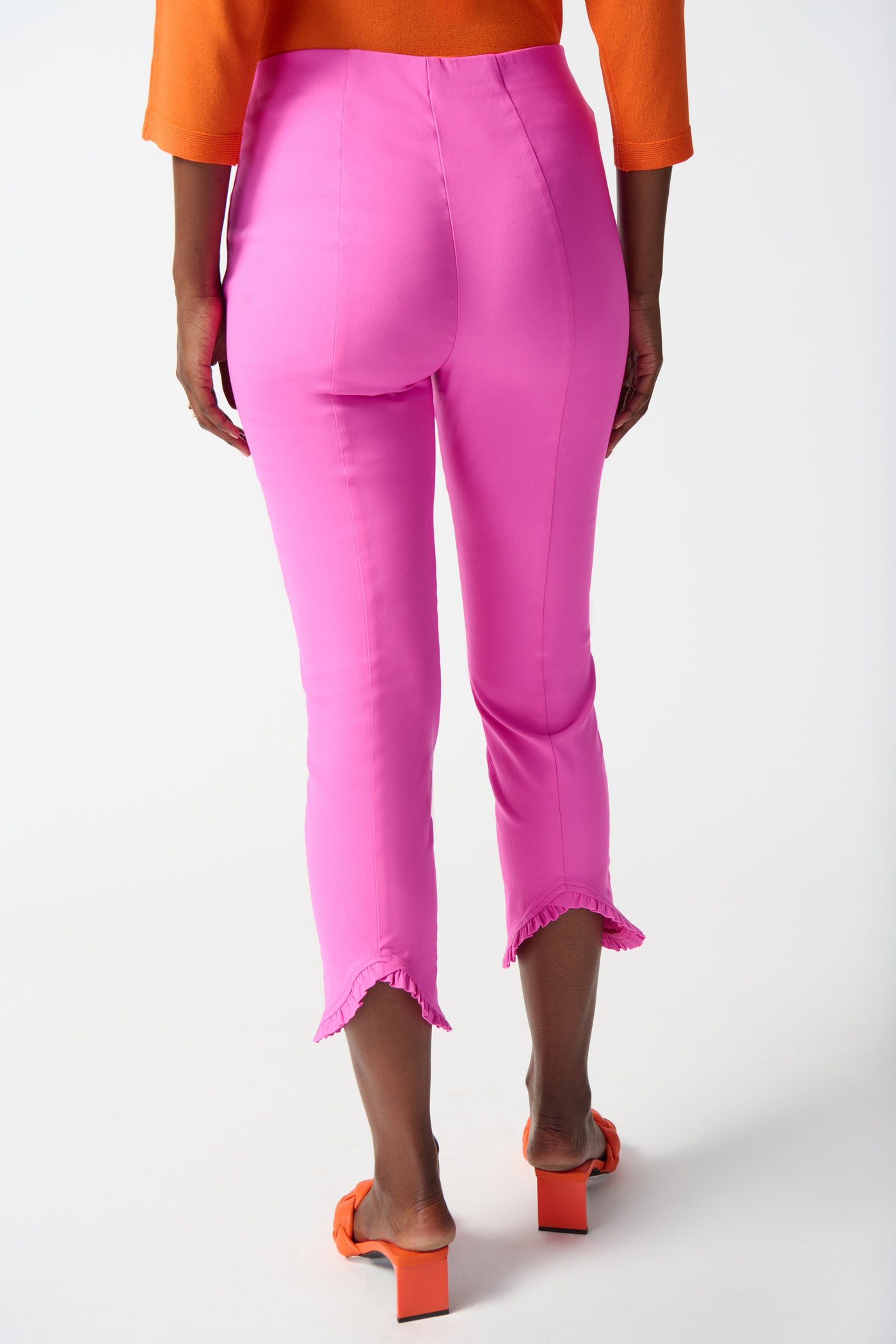 Joseph Ribkoff Millennium Crop Pants With Ruffles 