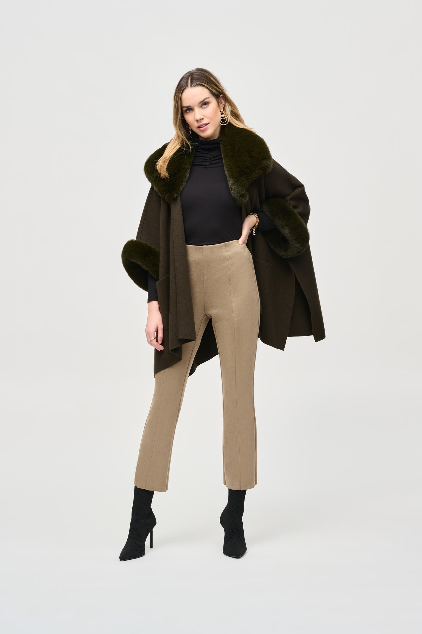 Scuba Suede Flared Pants Joseph Ribkoff