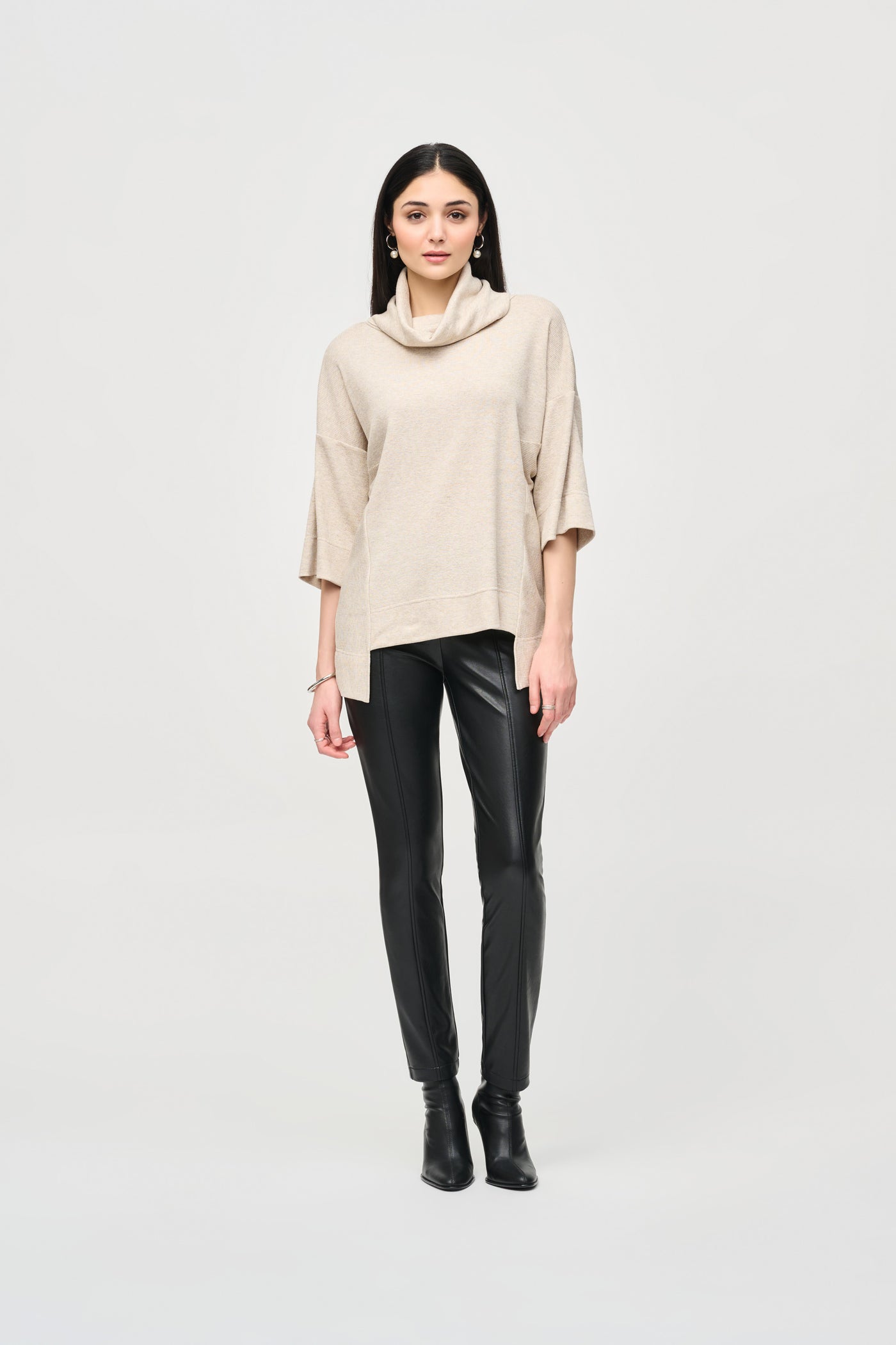 Bonded Leatherette Slim Fit Pants Joseph Ribkoff