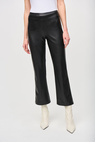 Leatherette Flared Pull-On Pants Joseph Ribkoff