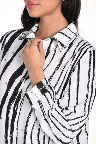 Zebra Stripe Blouse Frank Lyman