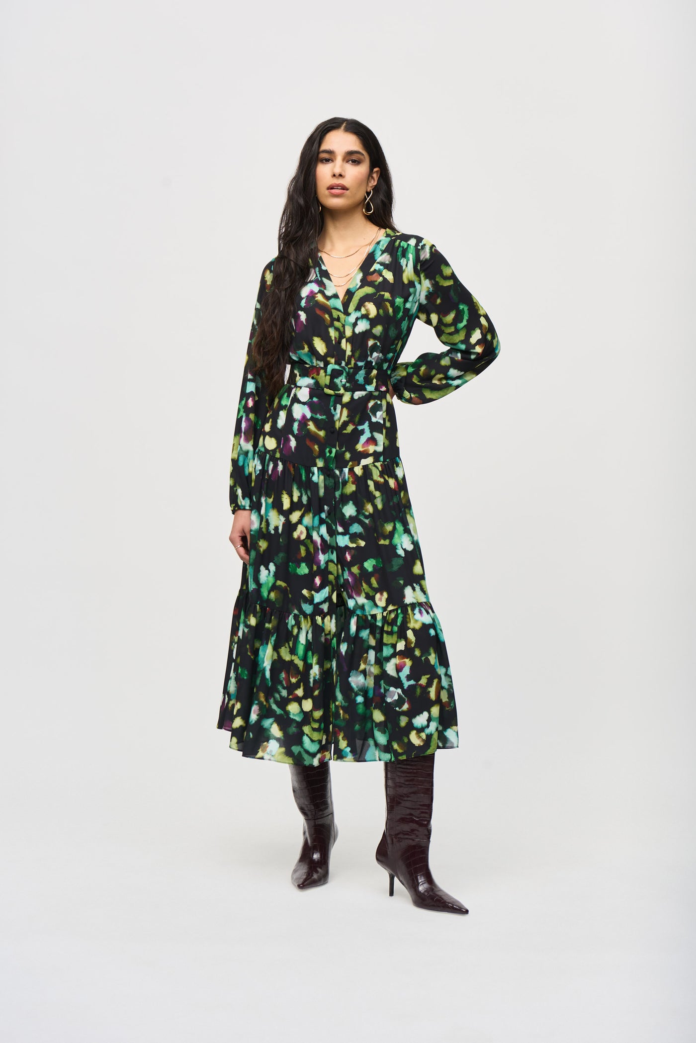 Abstract Print Georgette Maxi Dress Joseph Ribkoff