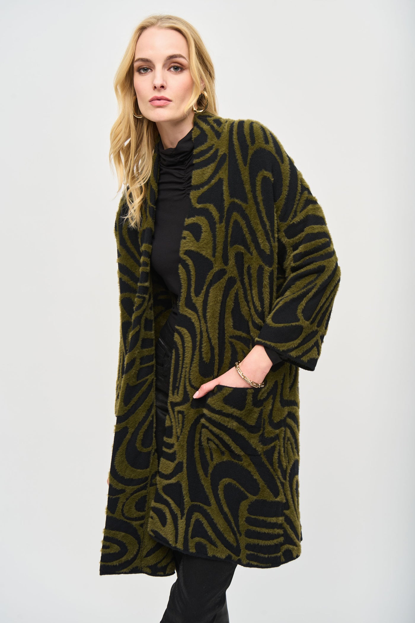 Embossed Jacquard Knit Cover Up Joseph Ribkoff