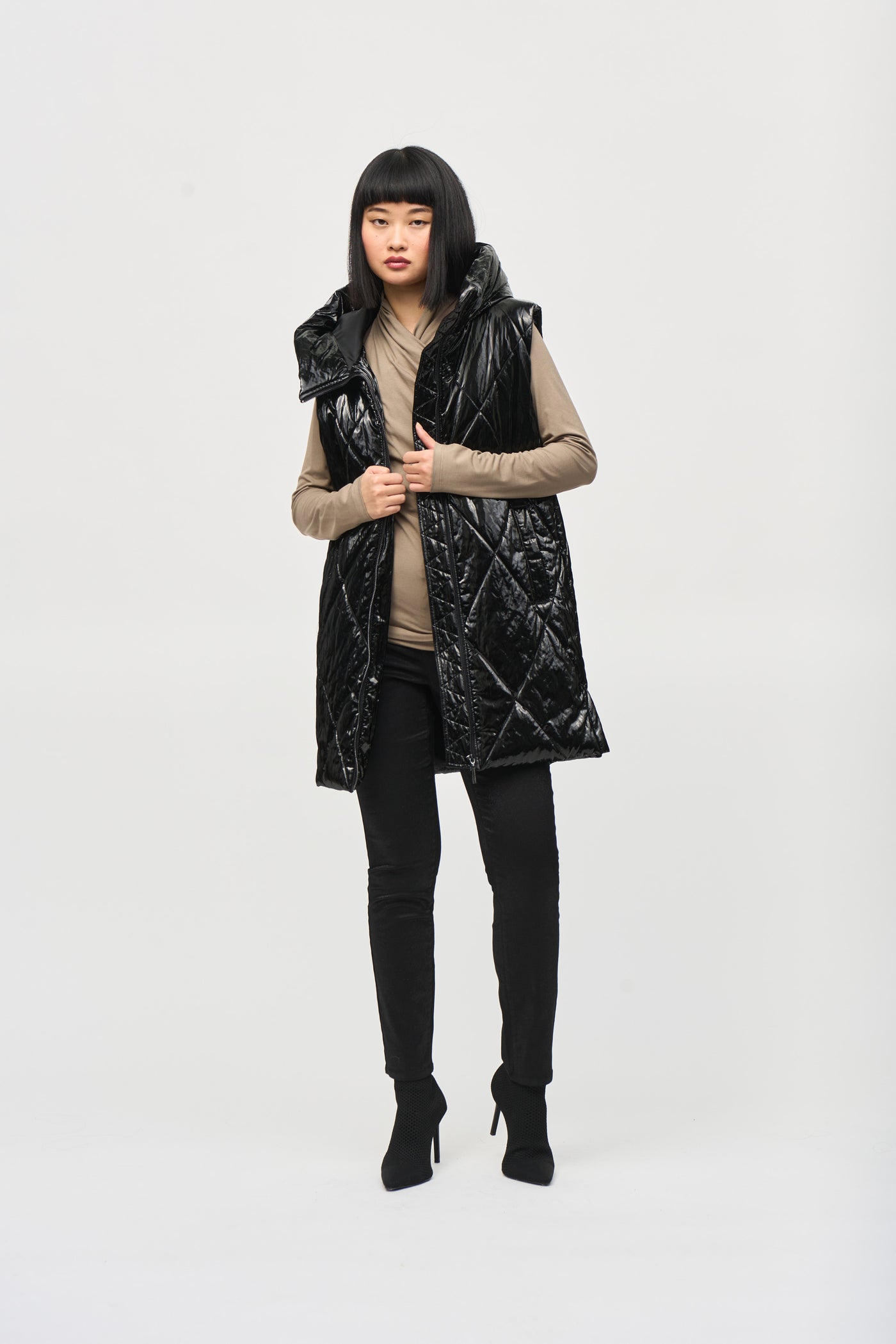 Quilted Hooded Puffer Vest Joseph Ribkoff