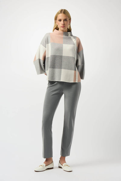 Plaid Jacquard Sweater Knit Top - Dream Pants