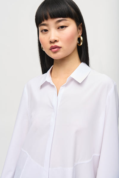 Woven Button-Down Blouse With Pockets Joseph Ribkoff