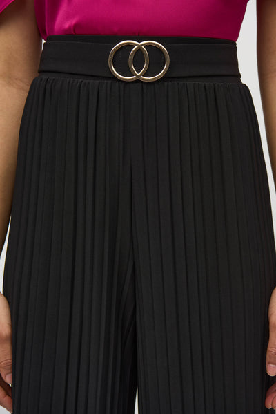 Pleated Silky Knit Wide-Leg Pants Joseph Ribkoff