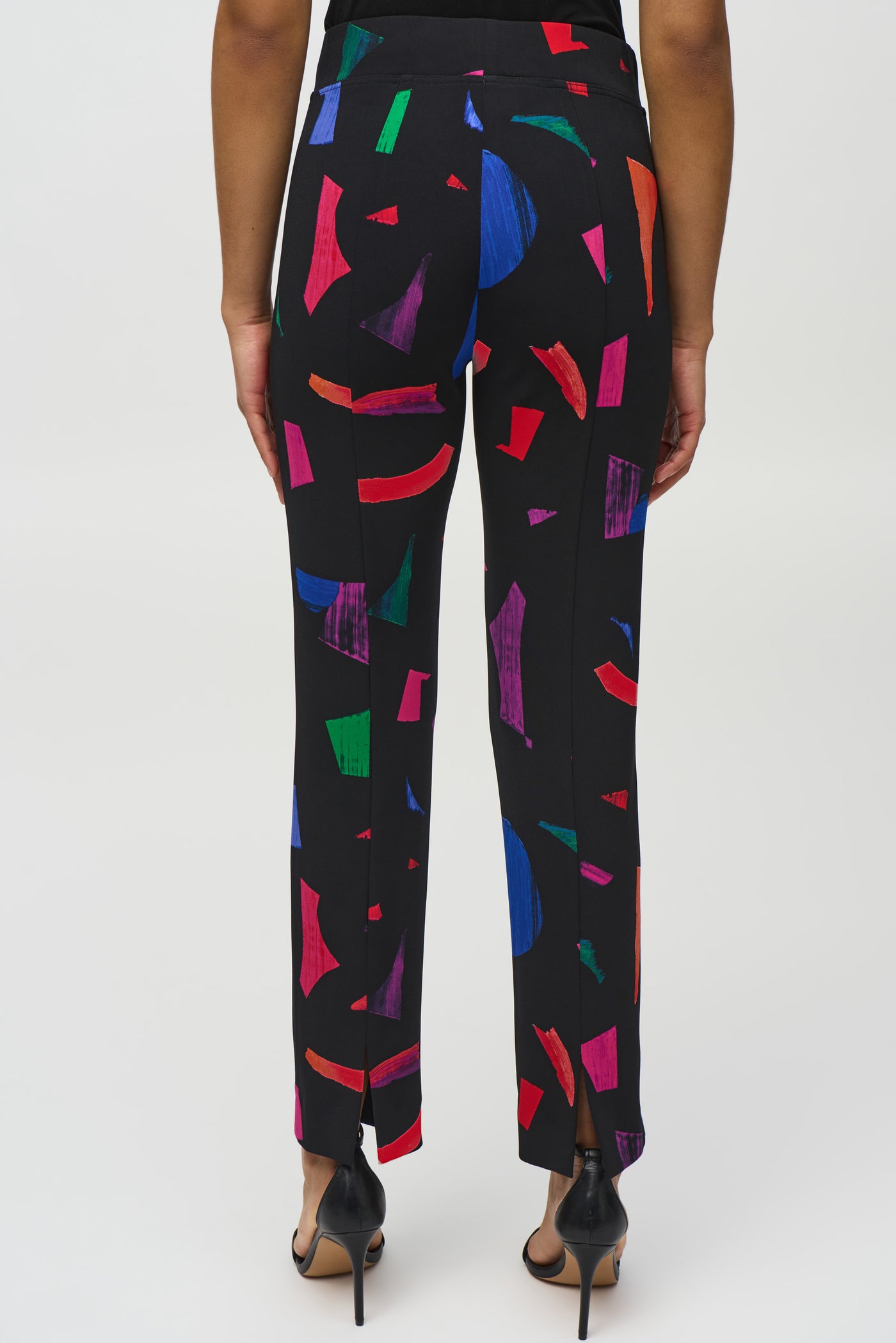 Silky Knit Abstract Print Straight Pants Joseph Ribkoff