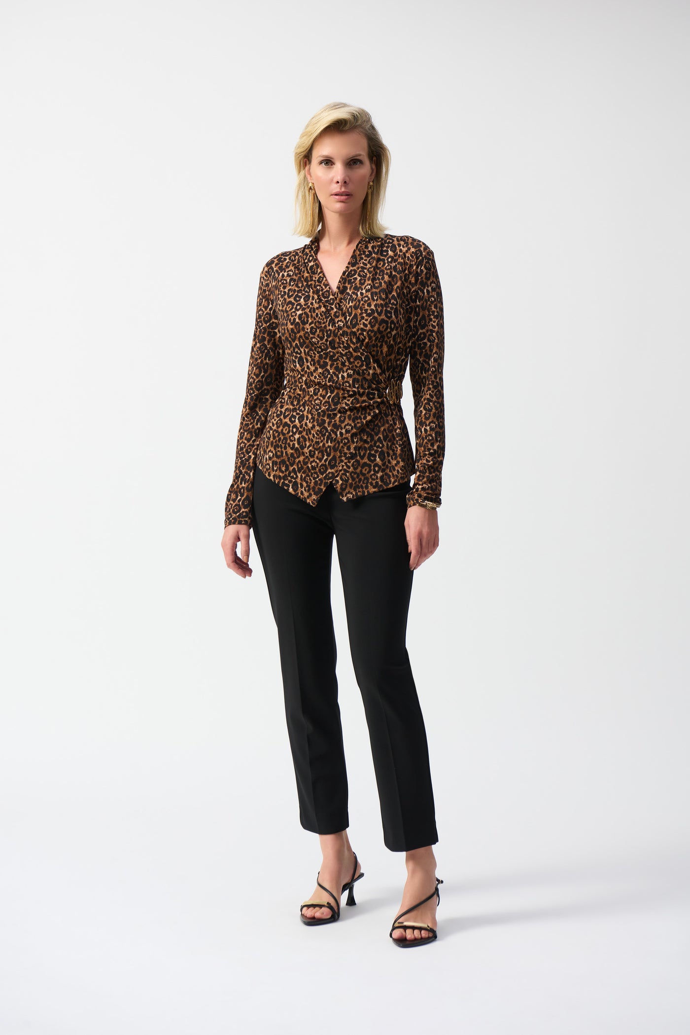 Silky Knit Animal Print Fitted Top Joseph Ribkoff