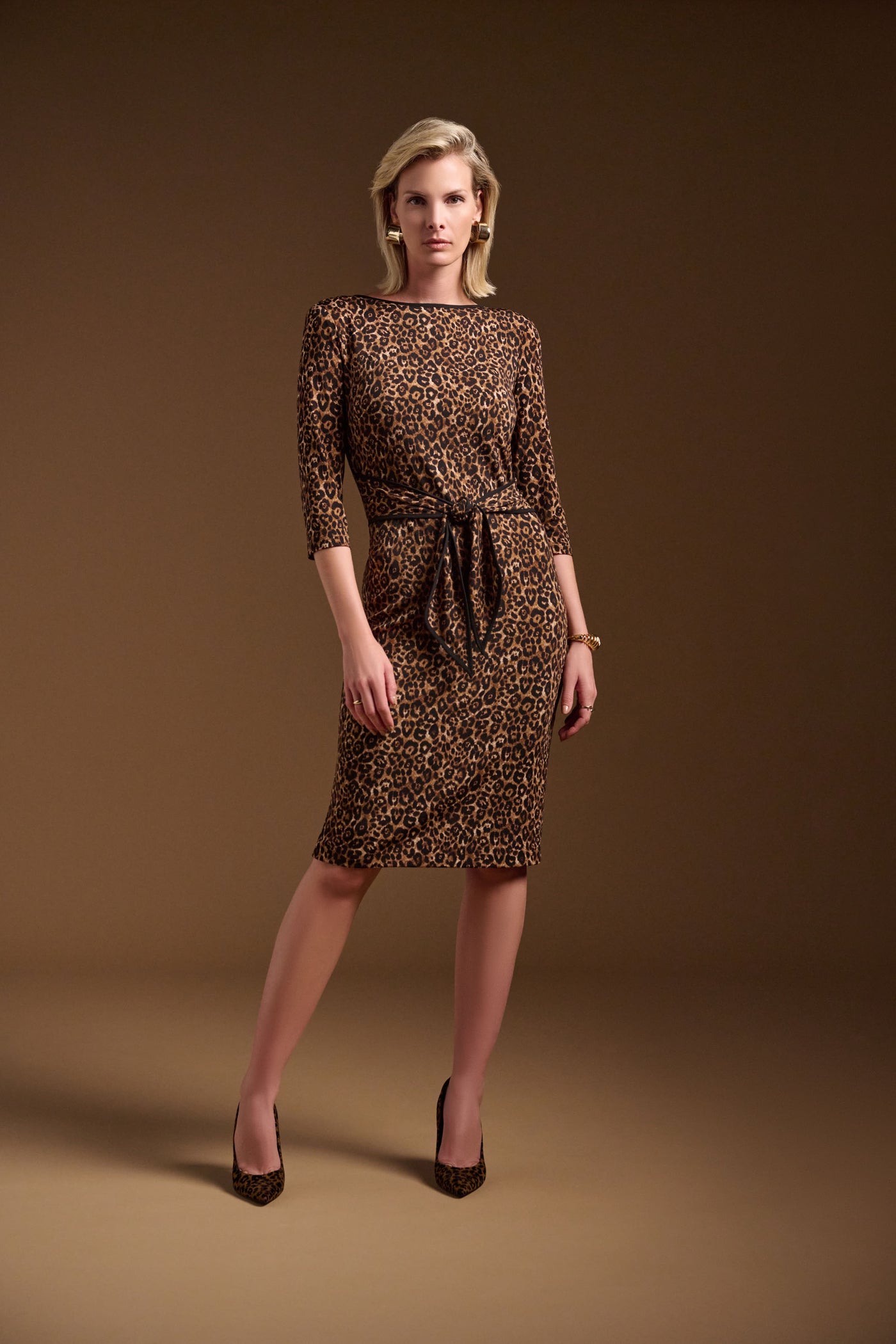 Silky Knit Animal Print Sheath Dress Joseph Ribkoff