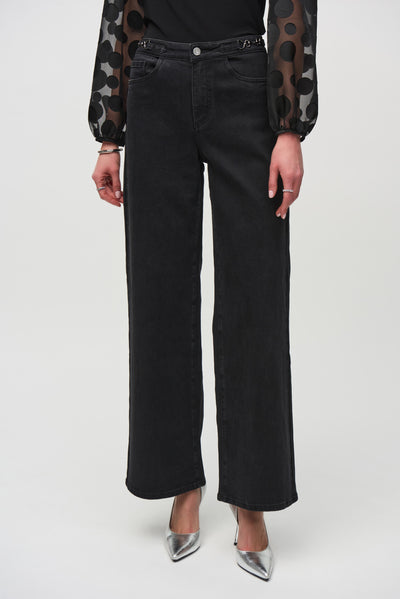 High-Rise Wide-Leg Denim Pants Joseph Ribkoff