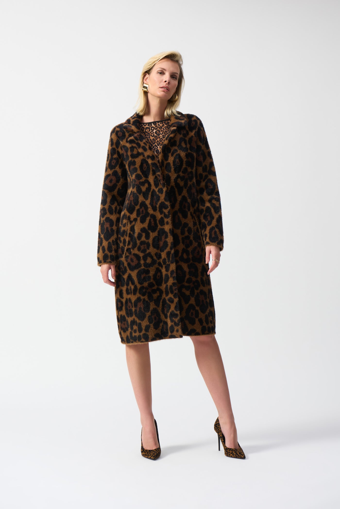 Jacquard Sweater Animal Print Coat Joseph Ribkoff