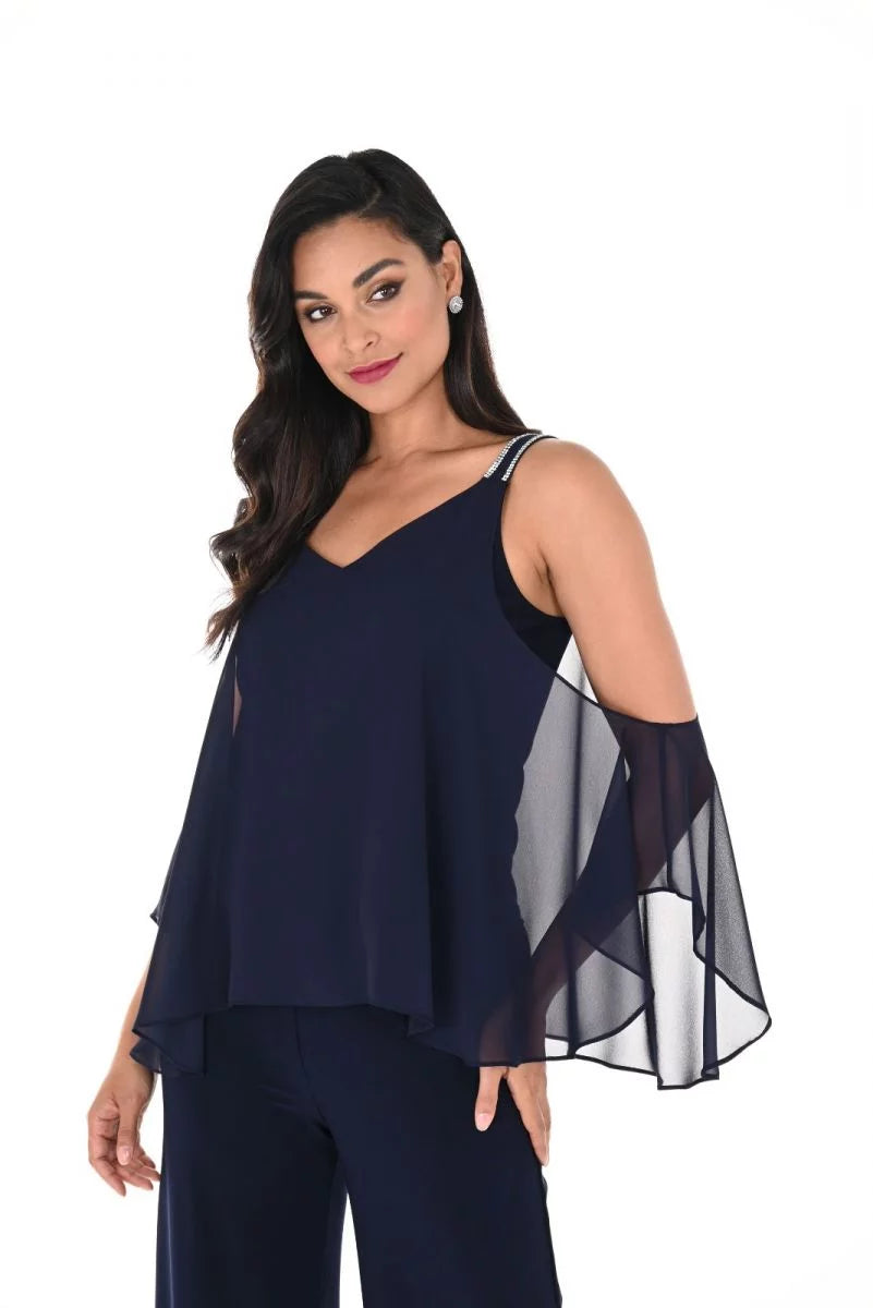 Frank Lyman Cold-Shoulder Rhinestone Top 