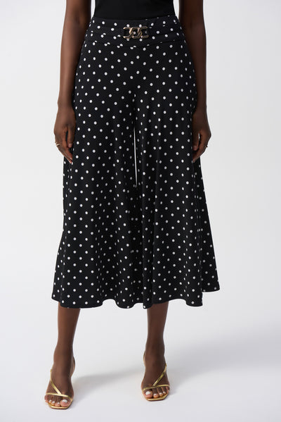 Silky Knit Dot Print Pull-On Culotte Pants Joseph Ribkoff