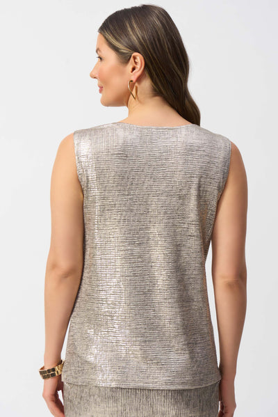 Foiled Melange Knit Sleeveless Top Joseph Ribkoff