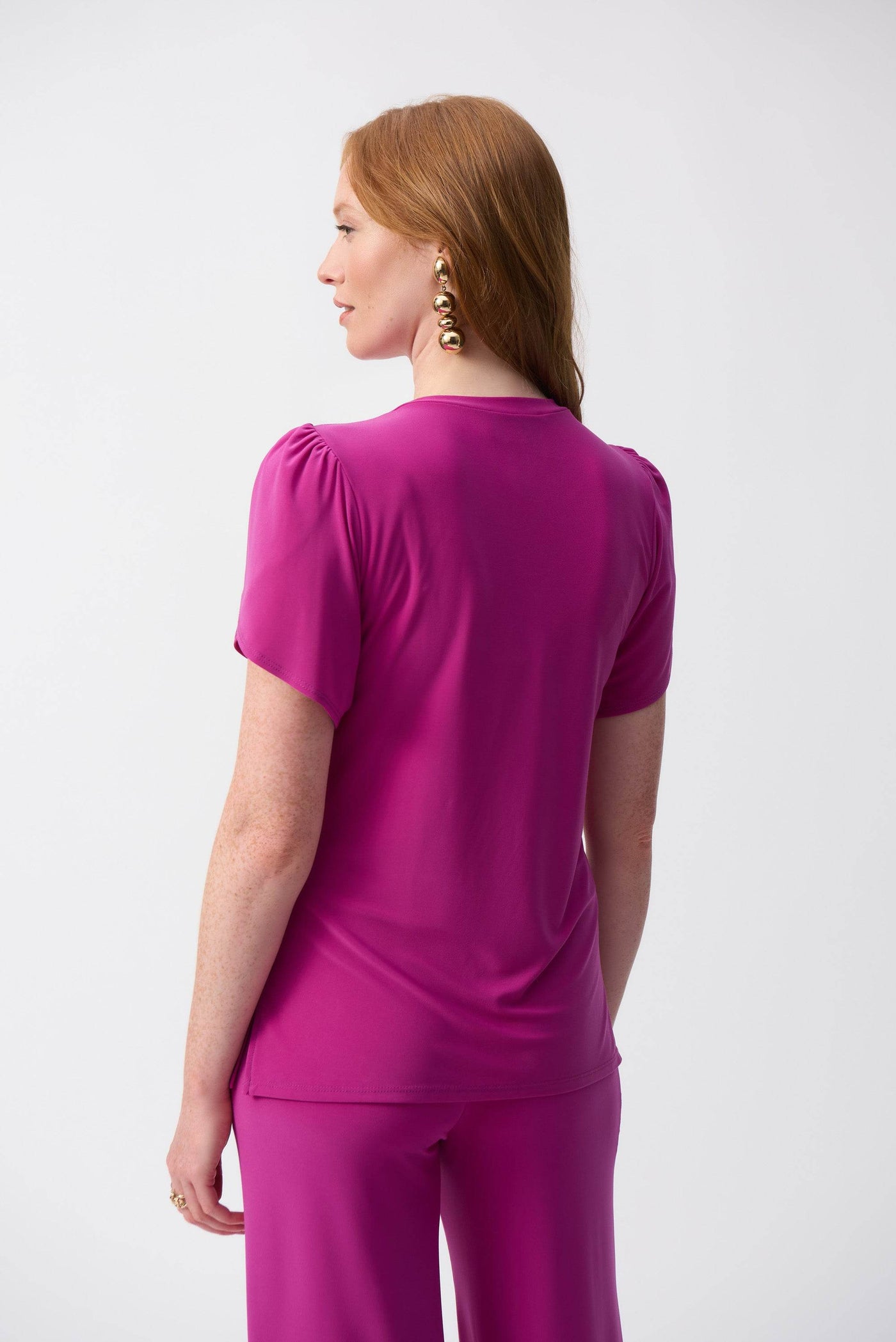 Silky Knit Short Sleeve Straight Top - Dream Pants