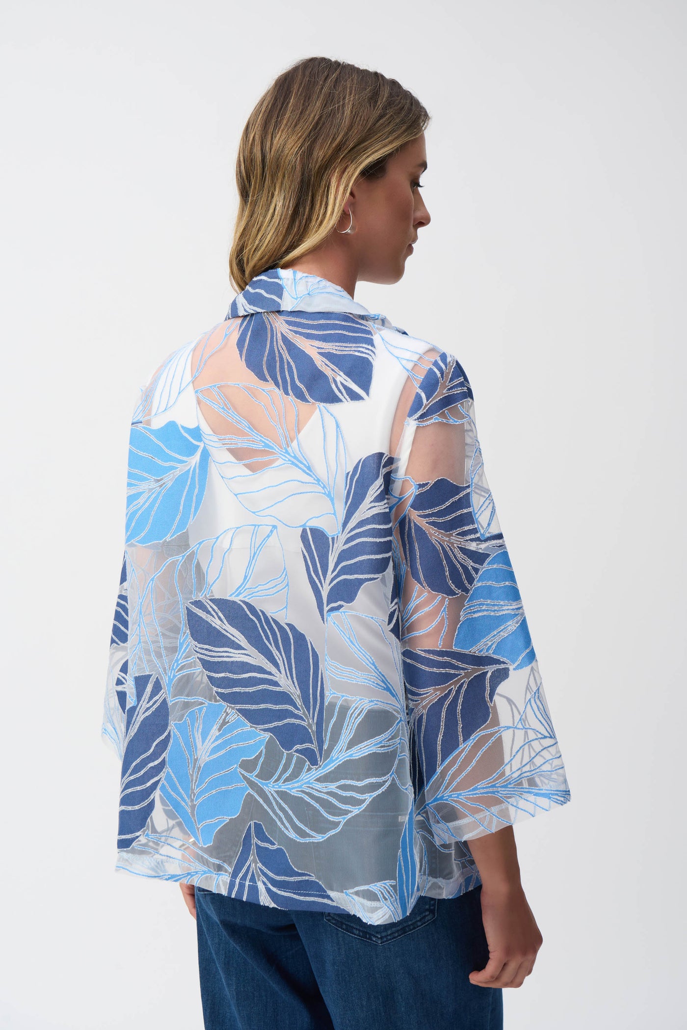 Novelty Leaf-Print Trapeze Jacket Joseph Ribkoff