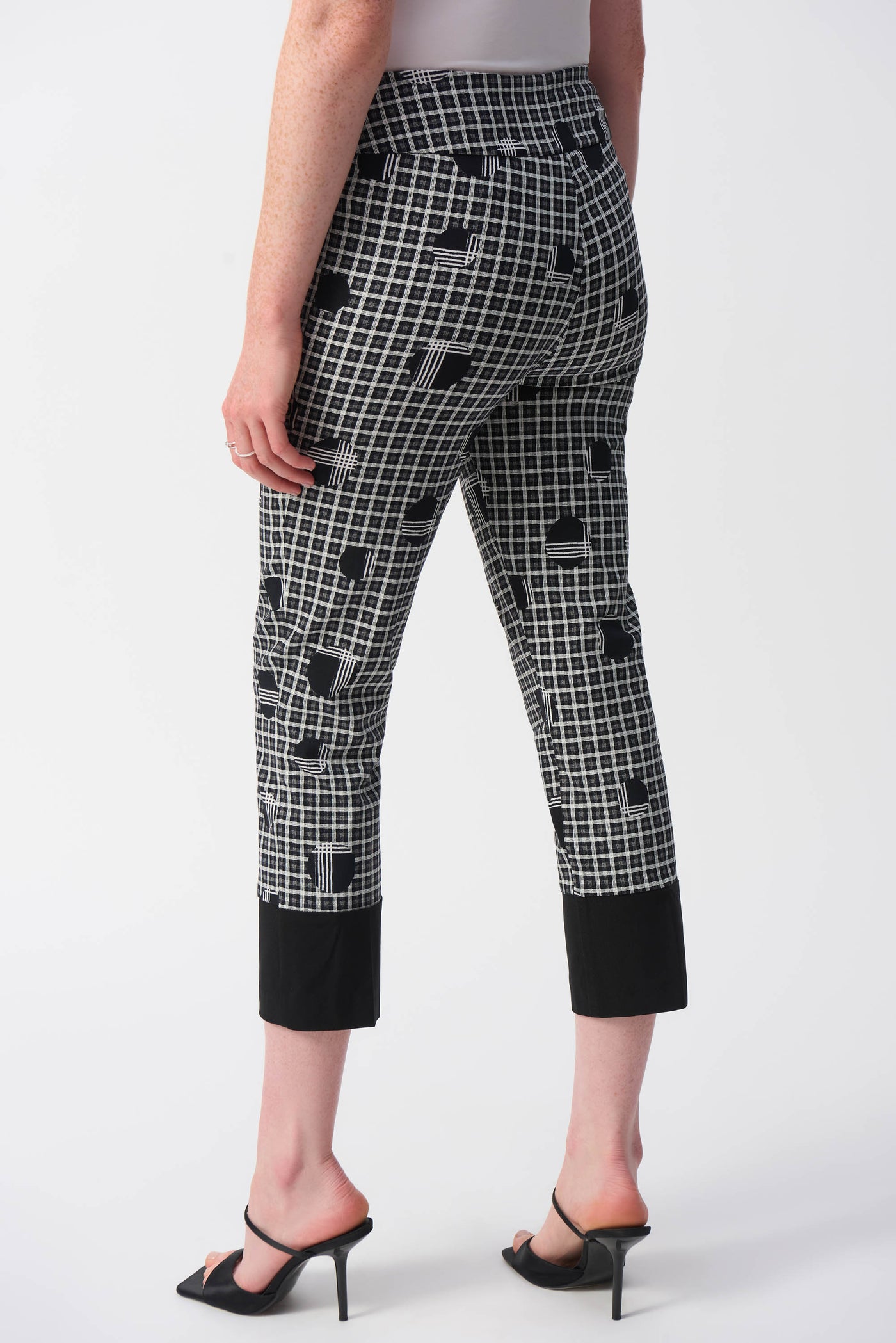 Millennium Plaid and Dot Print Crop Pants Joseph Ribkoff