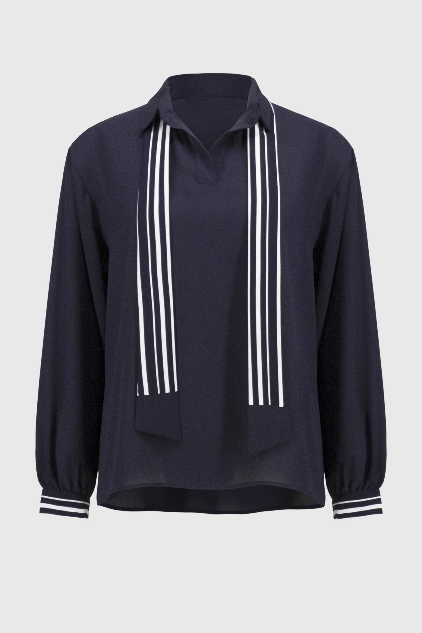 Georgette Top with Woven Stripe Scarf - Dream Pants