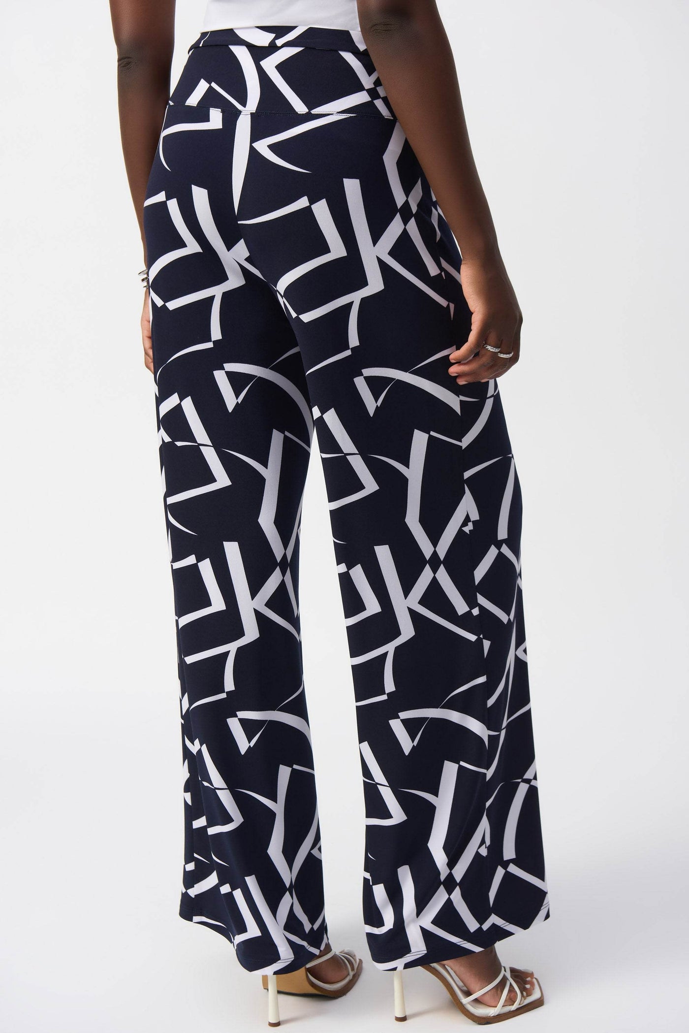 Silky Knit Geometric Wide Leg Pants - Dream Pants