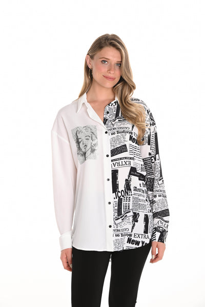 Buttoned Graphic Print Shirt - Dream Pants