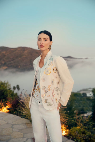 Floral Embroidered Collared Shirt - Dream Pants