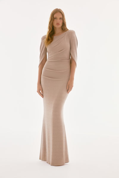 Lurex Knit Draped Trumpet Gown Joseph Ribkoff