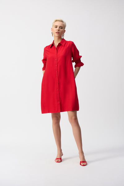 Poplin Button-Front Shirt Dress Joseph Ribkoff