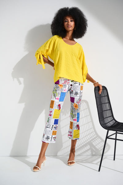 Millennium Word Print Flared Pants