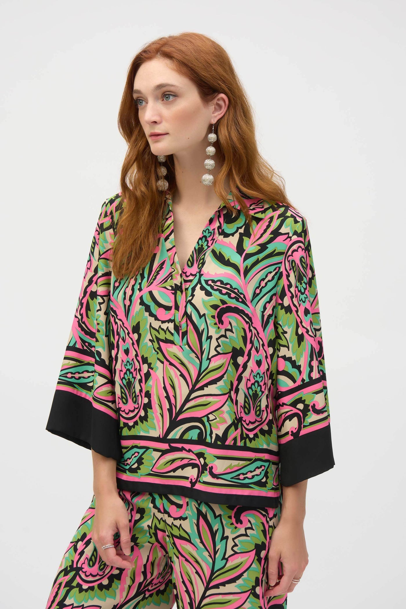 Woven Paisley Print Boxy Top - Dream Pants