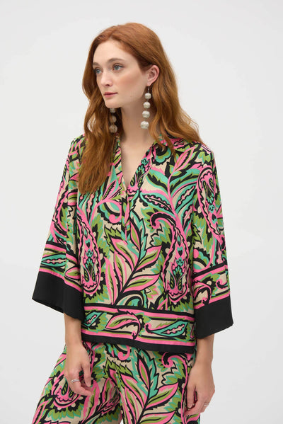 Woven Paisley Print Boxy Top - Dream Pants