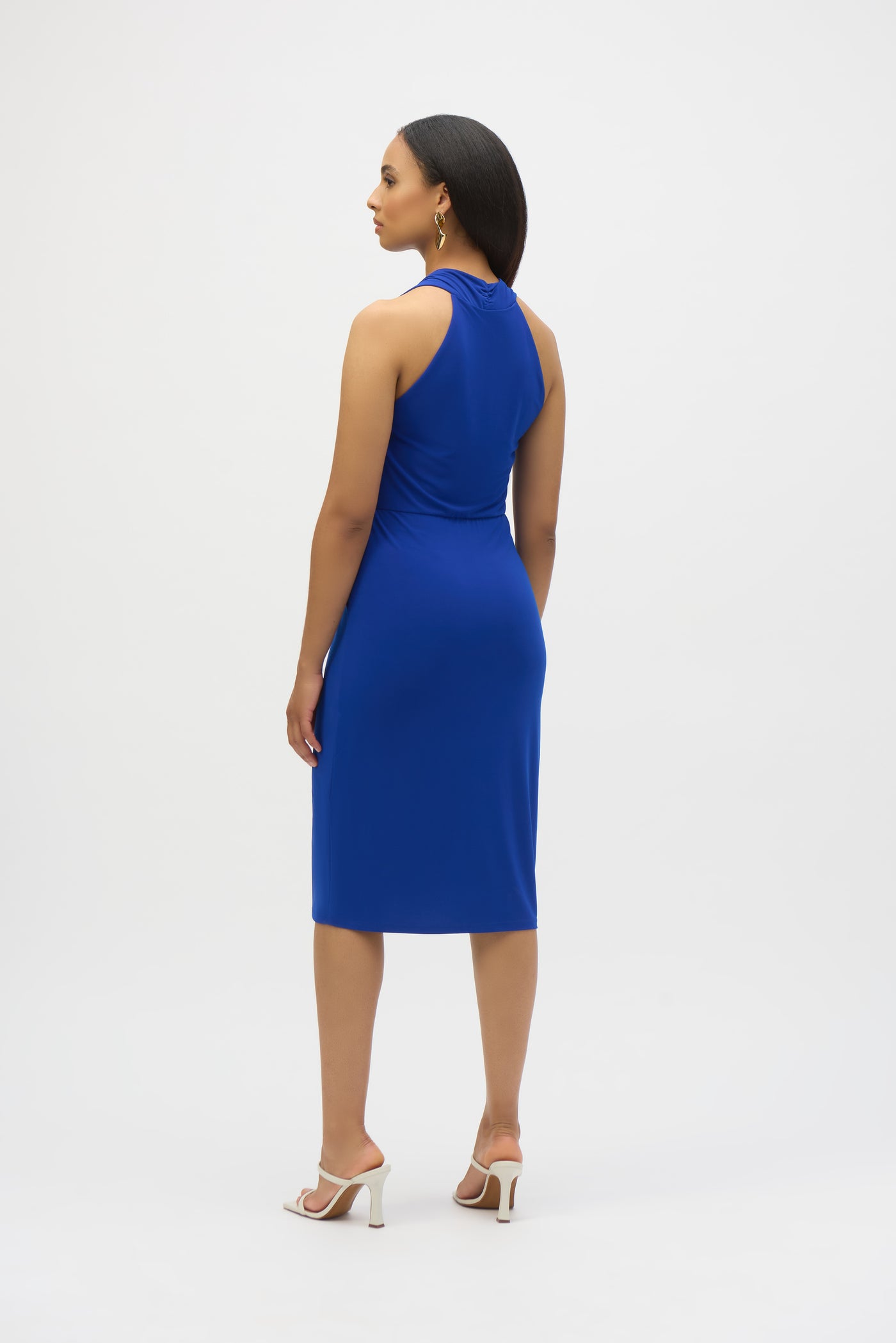 Silky Knit Halter Sheath Dress