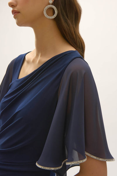 Signature Silky Knit And Chiffon Sheath Dress - Dream Pants