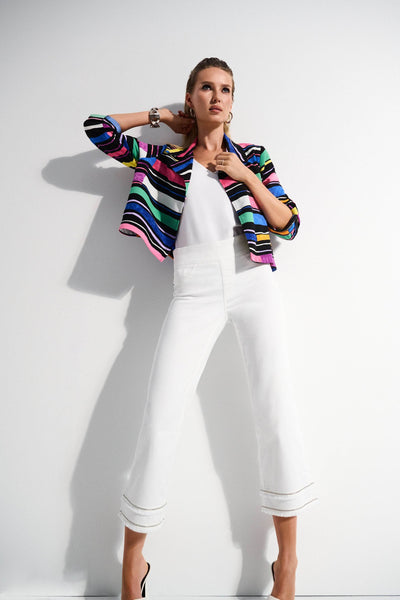 Stretch Straight Crop Pull-On Jeans with Beading - Dream Pants