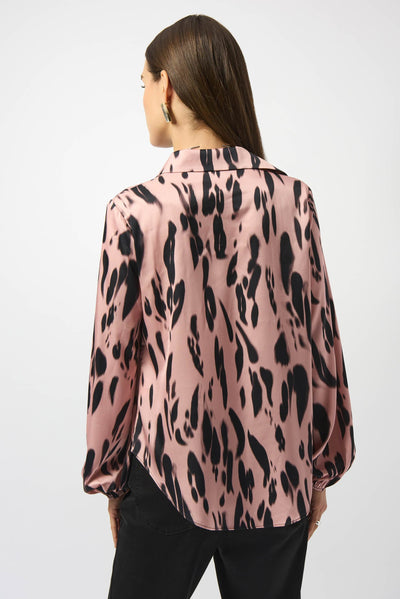 Recycled Satin Animal Print Draped Top - Dream Pants